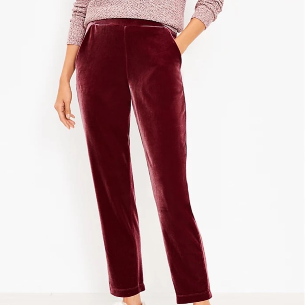Loft Velvet pull-on Slim Pants  - M